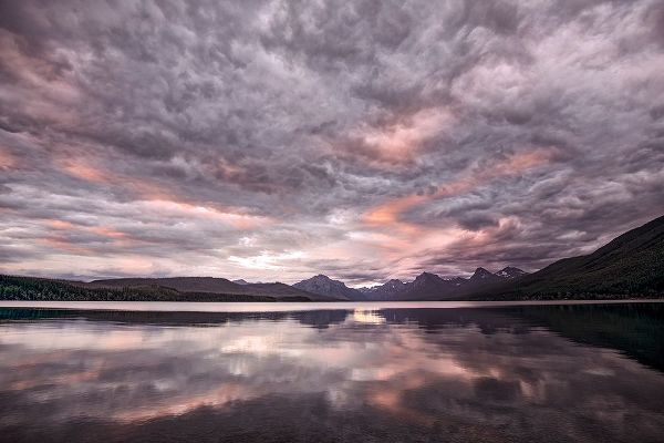 Lake McDonald at sunset in summer-Glacier National Park-Montana